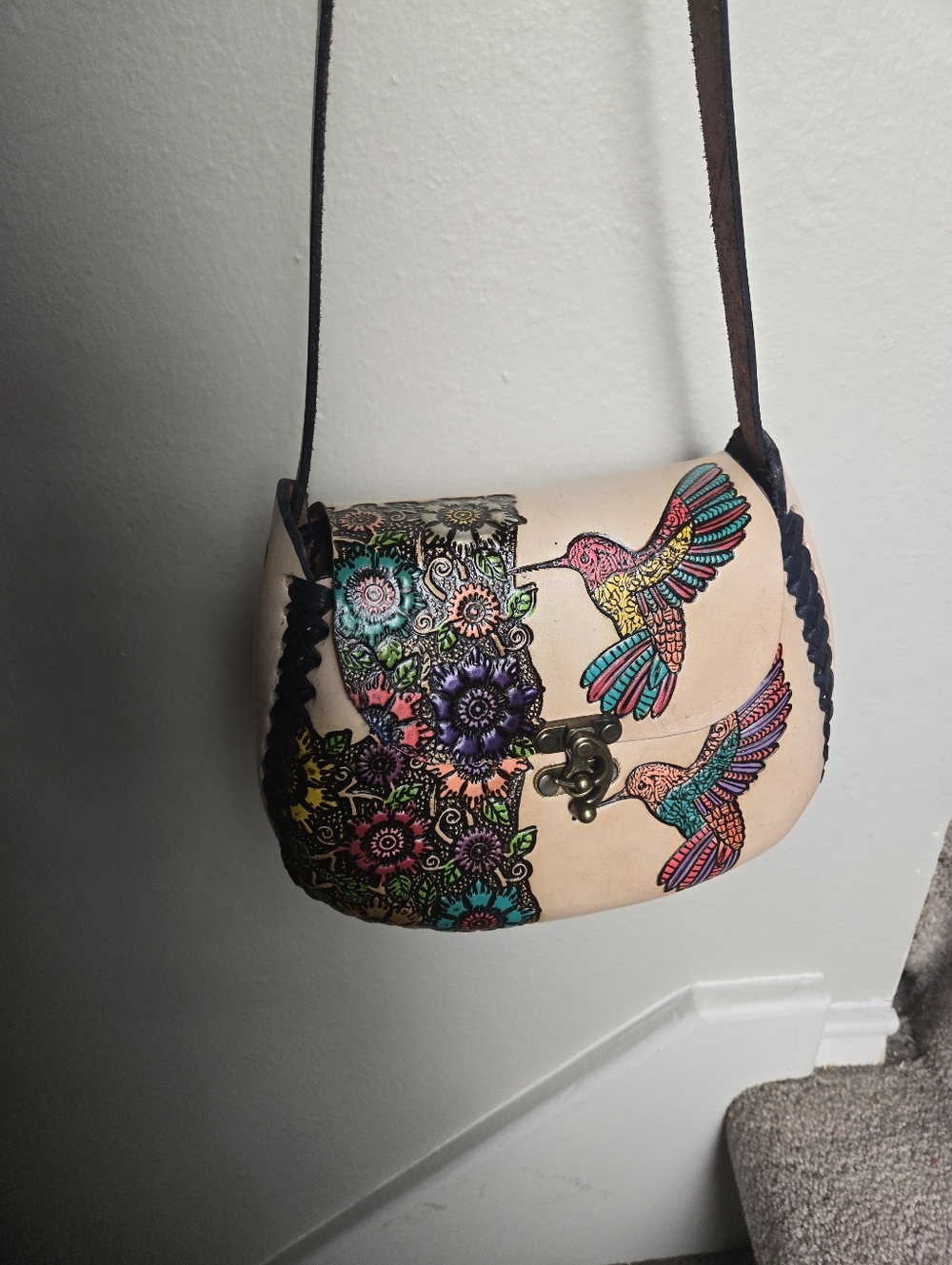 Leather Crossbody Bag - Multicolor - Picture 6 of 6